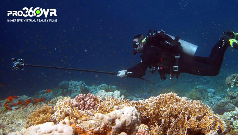 Jonny Simpson-Lee of Pro360VR shooting in the Red Sea.
