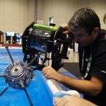 The 360Abyss being prepped for a test shoot mounted on a SeaBotix miniROV.